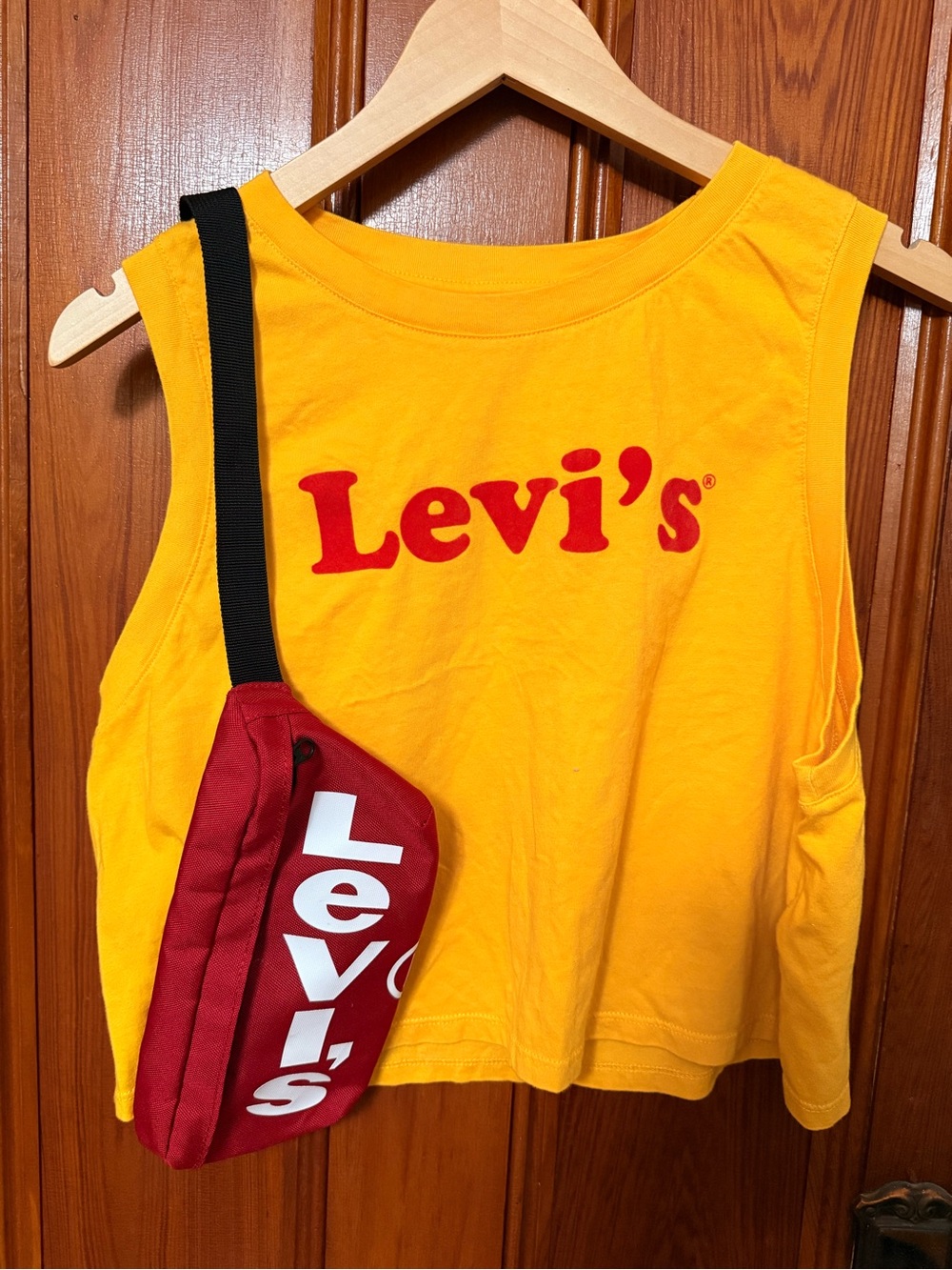 Levi's Yellow Crop Tank with FREE Fanny pack
